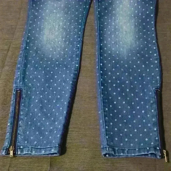 Lei Women's Jeans Ashley Low Rise Polka Dot Zipper Cuff  Size: 3 Regular  #0052 - Picture 4 of 8